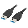 LANBERG USB-A 3.0 M/M kabelis, 1M, juodas, CA-USBA-30CU-0010-BK
