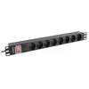 LANBERG RACK maitinimo blokas 19" (1U, 16A, 8X SHUKO, 2M, juodas) PDU-08F-0200-BK