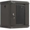 Lanberg 10" 6U 300x300 juoda sieninė spintelė su stiklinėmis durelėmis (plokščia pakuotė)