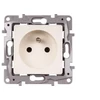 Legrand 664636 NILOE Viengubas lizdas su/be 16A IP20 su žaliuzėmis, kreminės spalvos 664636