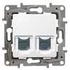 Legrand Baltas dvivietis kompiuterio lizdas RJ45 cat.6 UTP (664774)