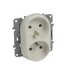 Legrand 764662 Niloe - Lizdas 2 x 2P Z keliems rėmams - be dangčių, varžtų gnybtų - Kremas 764662