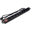 Maitinimo juostelė 19" 230V - 9 lizdai (F tipas - CEE 7/3 schuko), su LED jungikliu, 1,8 m laidu CEE 7/7 ALANTEC