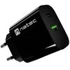 WALL CHARGER NATEC RIBERA 1X USB-A + 1X USB-C 20W Juodas
