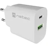 NATEC USB įkroviklis Ribera 1X USB-A + 1X USB-C 20 W baltas