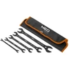 Neo Tools Klucze Dvipusiai itin ploni atviri veržliarakčiai, 4 viename, 6–27 mm (20 dydžių), 5 vnt. rinkinys.