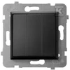 Ospel Ospel Aria mygtukas ŁP-24U/m/33 įleidžiamas trigubas kontaktas 10AX 250V IP20 metalinis juodas