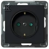 Ospel Socket Sonata vienvietis schuko su langinėmis juodos spalvos (GP-1RSP/m/33)