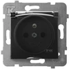 Ospel ARIA atsparumo smūgiams lizdas su IP44 skaidriu juodu metaliniu dangteliu GPH-1UZ / m / 33 / d