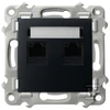 Ospel SZAFIR Lizdas kompiuterinis dvivietis, kat. 5e MMC juoda metalinis GPK-2Z/K/m/33