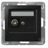 Ospel IMPRESJA Vienas F tipo antenos lizdas, juodas metalinis GPA-1YF/m/33