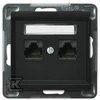 Ospel Sonata kompiuterio lizdas dvivietis 2xRJ45 cat.5E, metalinis (GPK-2R / K / m / 33)
