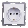 Ospel GP-1GS/m/00 AS Viengubas lizdas su Schuko lizdu, baltas GP-1GS/m/00