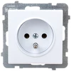 Ospel GP-1RZ/m/75 SONATA Vienvietis lizdas su įžeminimu, matinė balta GP-1RZ/m/75