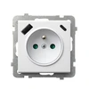 Ospel GP-1RZPUSBAC/m/00 SONATA Viengubas lizdas su įžeminimu ir srovės kelio skląsčiais, su USB A+C įkrovikliu, baltas GP-1RZPUSBAC/m/00