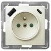 Ospel GP-1YZPUSBAC/m/27 IMPRESJA Viengubas lizdas su įžeminimu ir srovės kelio skląsčiais, su USB įkrovikliu A+C, ekru GP-1YZPUSBAC/m/27