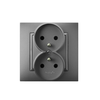 Ospel GP-2UZ/70 ARIA Dvigubas lizdas su/be lizdo, pilkai matinis GP-2UZ/70