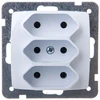 Ospel GP-3S/m/00 KARO Lizdas potrójne b/u 2.5A EURO balta GP-3S/m/00