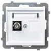 Ospel GPA-1RF/m/75 SONATA F tipo antenos lizdas, viengubas matinės baltos spalvos GPA-1RF/m/75