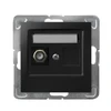 Ospel GPA-1YF/m/33 IMPRESJA Viengubas F tipo antenos lizdas, juodos spalvos metalinis GPA-1YF/m/33