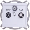Ospel GPA-R2S/m/75 SONATA RTV-SAT lizdas su dviem SAT išėjimais, matinės baltos spalvos GPA-R2S/m/75