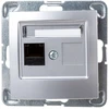 Ospel GPK-1Y/K/m/18 IMPRESJA Vienas kompiuterio lizdas RJ45 kat.5e MMC sidabrinis GPK-1Y/K/m/18