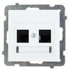 Ospel GPK-2G/K/m/00 AS Dvigubas kompiuterio lizdas RJ45 cat.5e MMC, baltas GPK-2G/K/m/00