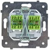 Ospel Kompiuterio lizdas Karo dvivietis RJ45 5E sidabro perlas (GPK-2S / K / m / 43)