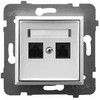 Ospel GPK-2U/K/m/00 ARIA Dvigubas kompiuterio lizdas, kat. 5e MMC, baltas GPK-2U/K/m/00