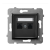 Ospel GPK-2U/K/m/33 ARIA Dvigubas kompiuterio lizdas, kat. 5e MMC juodos spalvos metalinis GPK-2U/K/m/33