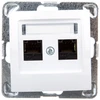 Ospel GPK-2Y/K/m/00 IMPRESJA Dvigubas kompiuterio lizdas RJ45 kat.5e MMC baltas GPK-2Y/K/m/00