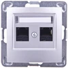 Ospel Kompiuterių lizdai dvigubas RJ45 cat.5E sidabro (GPK -2Y / K / m / 18)