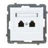 Ospel GPT-2GN/m/00 AS Dvigubas telefono lizdas RJ11, nepriklausomas, baltas GPT-2GN/m/00