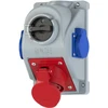 PCE Fiksuotas lizdas su jungikliu Combo- Pol 16A 400V 3P + Z + N 2x230V IP44 96061542 W