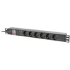 Lanberg stovo maitinimo blokas PDU 19" 1U 10A 6x Schuko 2m juodas C14