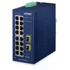 Šakotuvas Planet IGS-4215-16T2S-U IP30 pramoninis L2/L4 16 prievadų 10/100/1000T + 2 prievadų 100/1000X SFP valdomas komutatorius