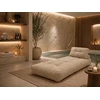 WOBA beige pouffe-mattress