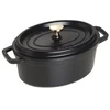 Ovalus ketaus puodas Staub – 2,35 l, juodas