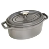 Ovalus ketaus puodas Staub - 2,35 l, grafito spalvos
