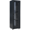 Q Lantec ALAN Cabinet lockable, one-section A-LAN SS-42U-800-1000-02-C (42U, 19', 2050mm / 800mm / 1000 mm, standing, Glass, juodos spalvos)
