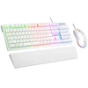 RAMPAGE FORTUNA GAMING SET Klaviatūra WITH Pelės kilimėlis ir pelė Baltas