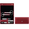 Rinkinys do manicure Zwilling Classic Inox – raudona, skórzane etui, 5 dalys - Raudona