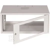 Sabaj SIMPLE 19 sieninė spinta 4Ux555x400 mm IP20 šoninės sienelės vientisos durys su RAL 7035 stiklu 19-8006SZWS-19-4U-40-DS