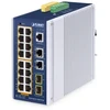 Šakotuvas Switch Planet PLANET IP30 Industrial L2/L4 16-Port Zarządzany L2/L4 Gigabit Ethernet (10/100/1000) Obsługa PoE Aliuminio, Mėlyna
