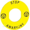 Schneider Electric ETYKIETA Geltona "STOP AWARYJNY"