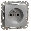 Schneider Electric Sedna Design, 2P+PE lizdas su langinėmis, sidabrinis aliuminis