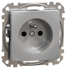 Schneider Electric Sedna Design, 2P+PE lizdas su langinėmis, sidabrinis aliuminis