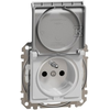 Schneider Electric Sedna Design, 2P+PE lizdas su IP44 langinėmis, sidabrinis aliuminis
