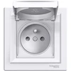 Schneider Electric Kištukinis lizdas su IP44 pagrindu, baltas (EPH2800621)