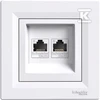 Schneider Electric Kompiuterių lizdai dviviečiai 2xRJ45 cat.6 balta - EPH4800121
